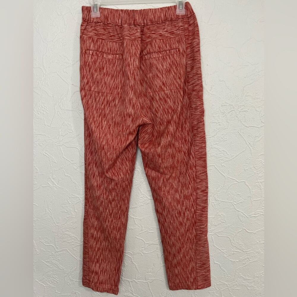 Anthropologie Coral & Cream Striped Pull-on Front Pocket Pant Women Size XS - Picture 2 of 6